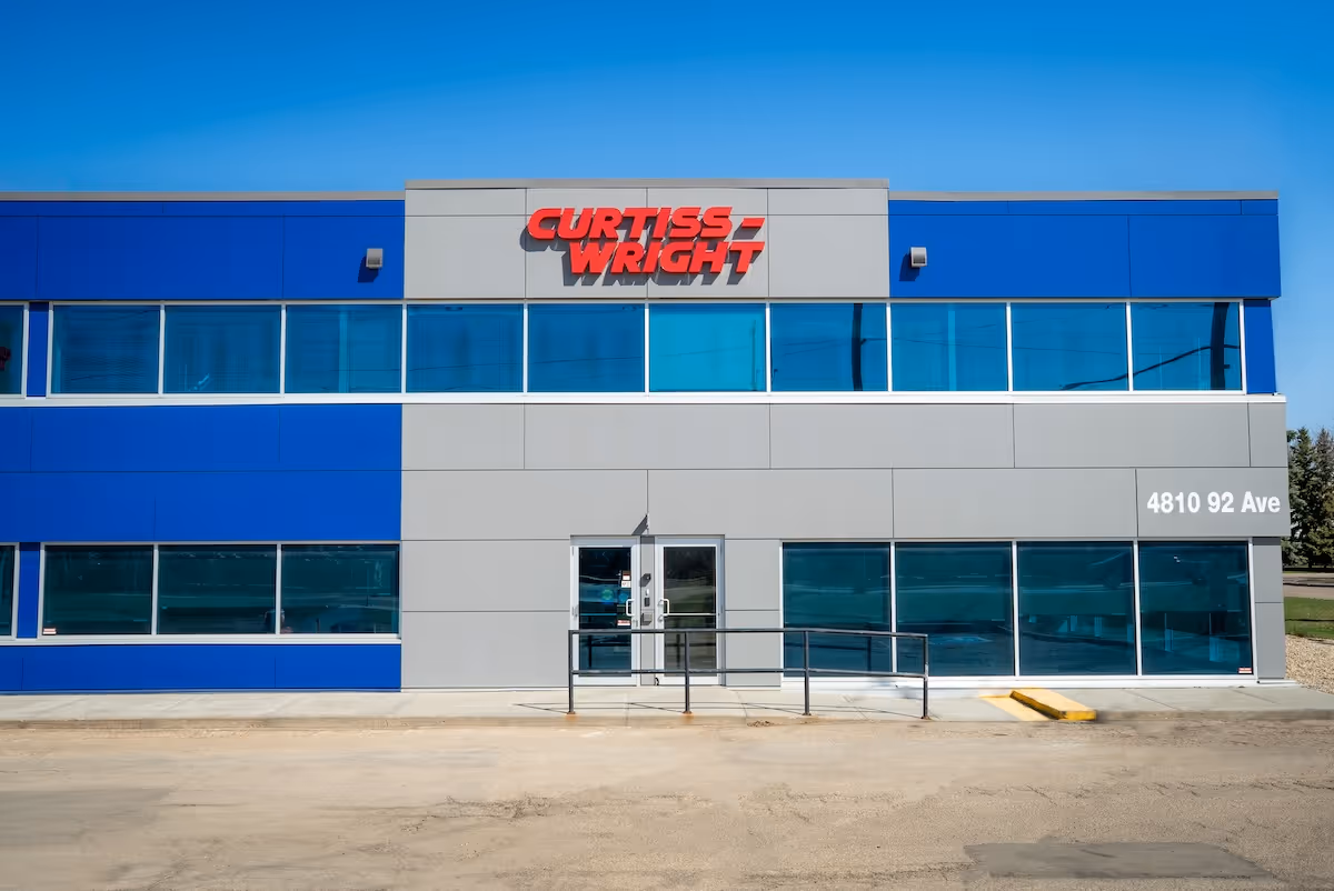 Completed exterior of the Curtiss-Wright facility in Edmonton
