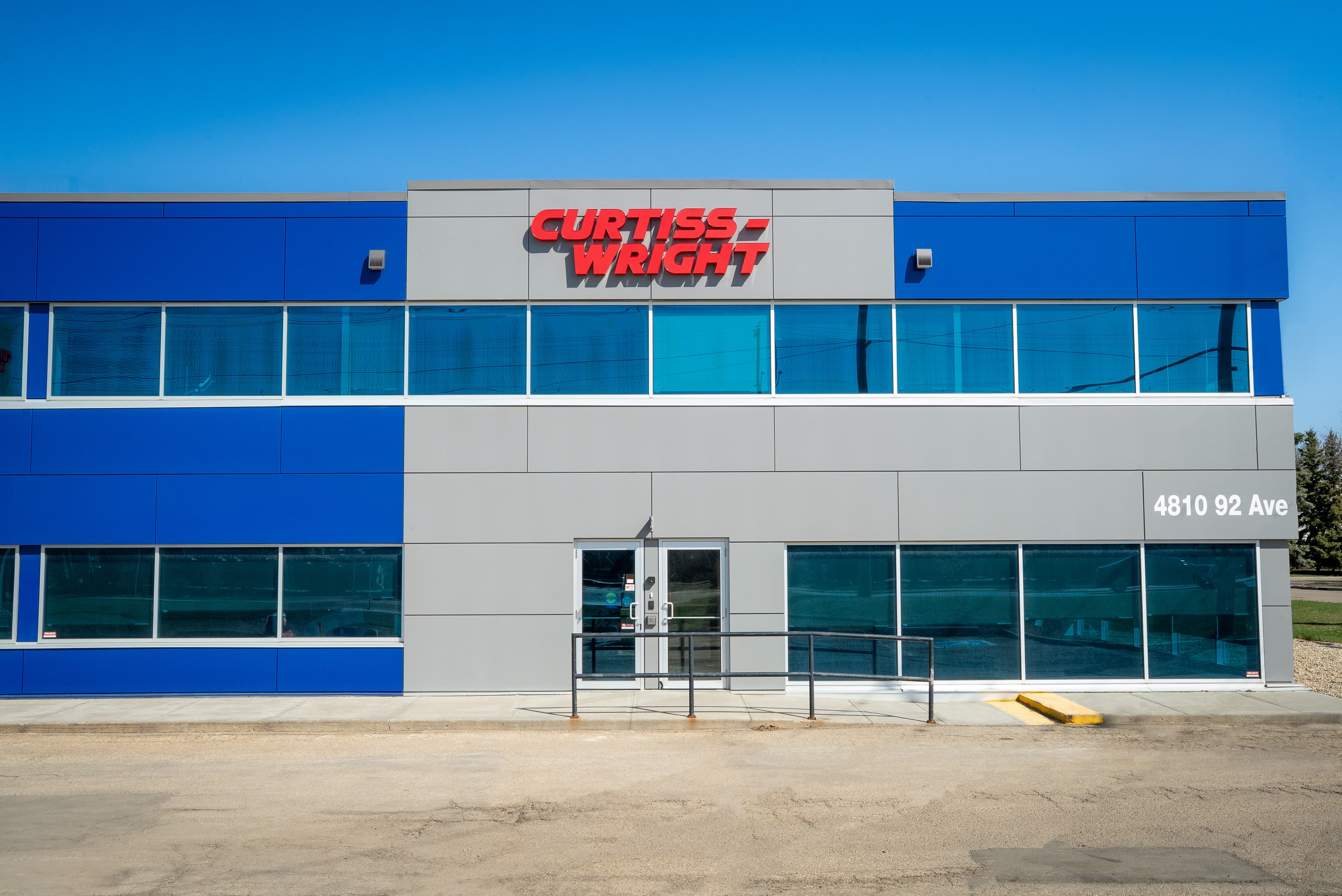 Completed exterior of the Curtiss-Wright office and warehouse facility in Edmonton