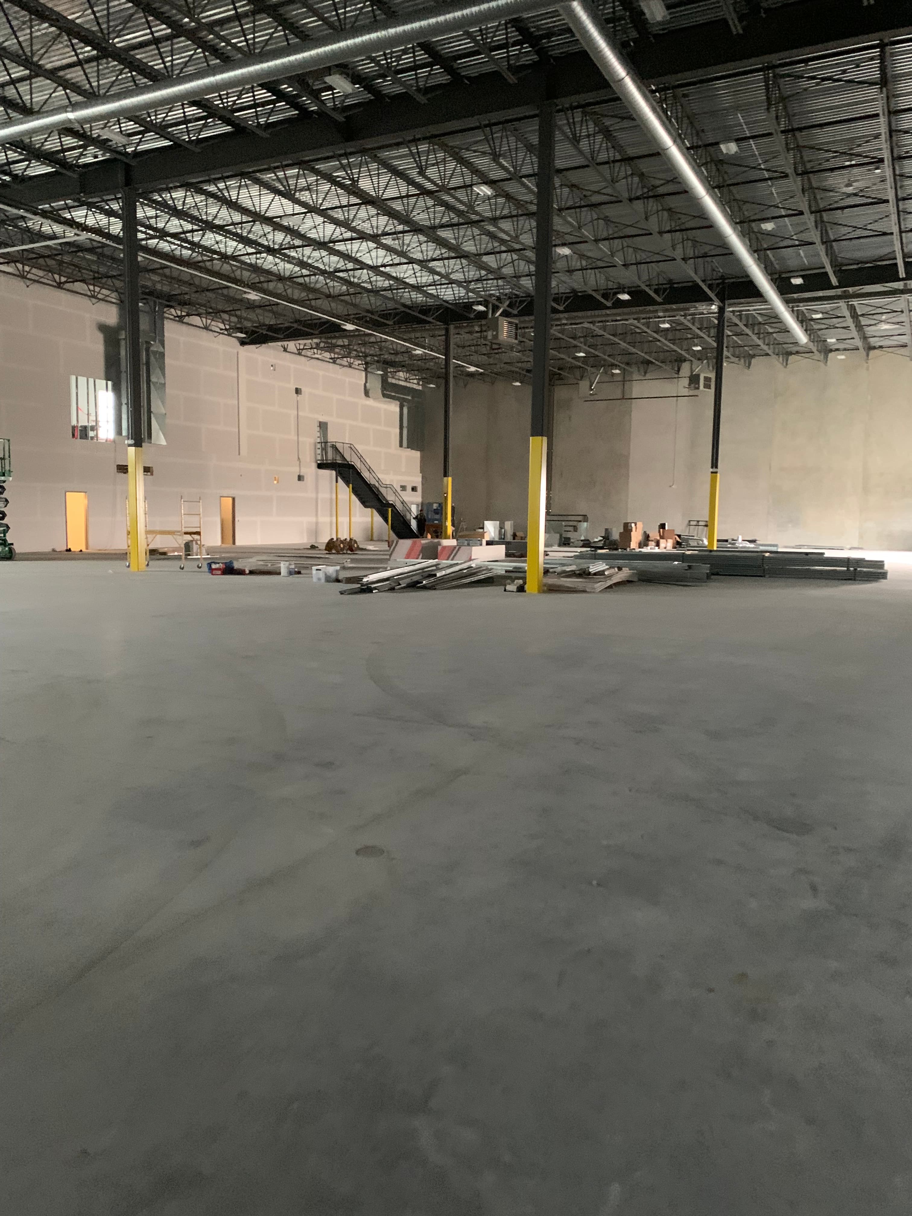Greenfox warehouse interior during construction